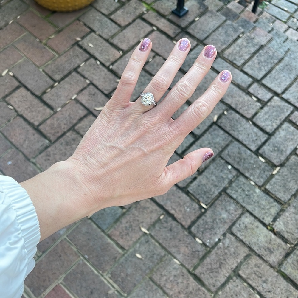 Antique 1920’s Moissanite engagement ring (Incredible). - Picture 10 of 14